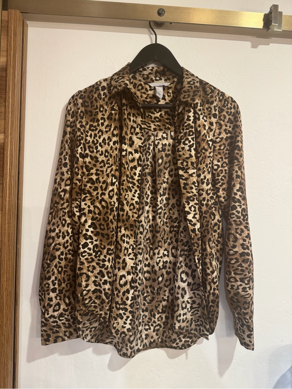 H&M Leopard Print Button-Up Blouse - Like New